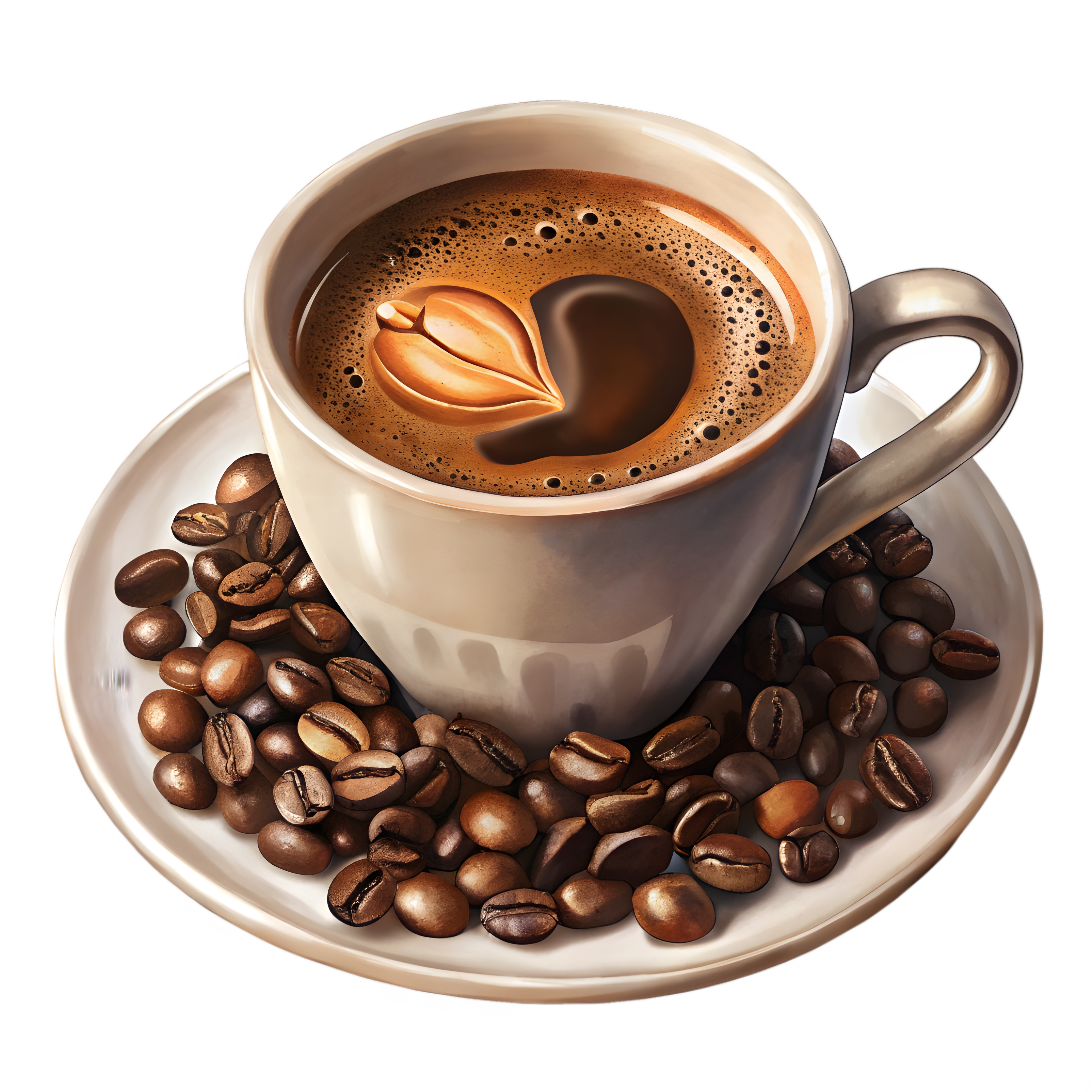 Latte art kahve fincanı